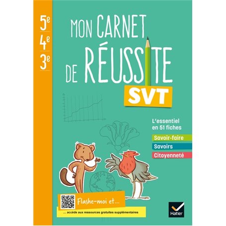Mon carnet de réussite SVT 5e 4e 3e  - Ed 2021 - Cahier élève