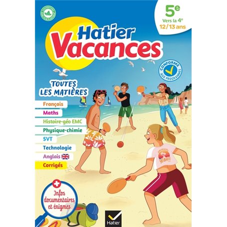 Cahier de vacances 2023 de la 5e vers la 4e
