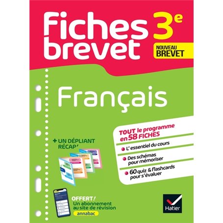 Fiches brevet Français 3e Brevet 2024