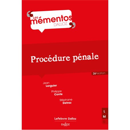 Procédure pénale. 26e éd.