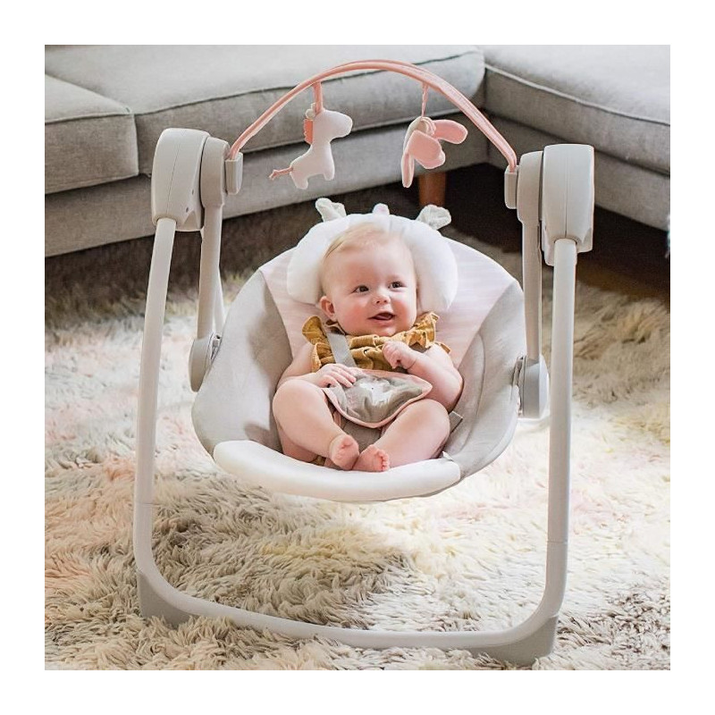 Image secondaire de Fauteuil à Bascule Ingenuity Compact Swing - Flora Rose clair