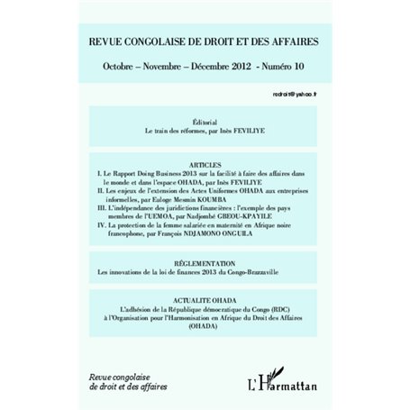 Revue congolaise de droit et des affaires