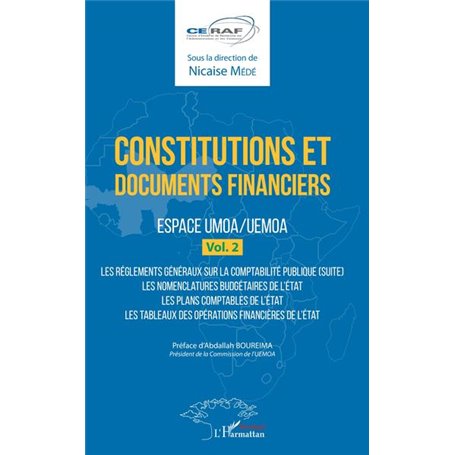 Constitutions et documents financiers Vol 2 Espace UMOA/UEMOA