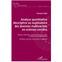 Analyse quantitative descriptive ou exploratoire des données multivariées en sciences sociales