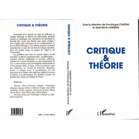 CRITIQUE ET THEORIE