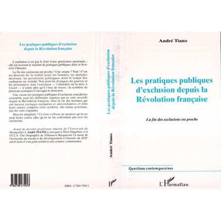 LES PRATIQUES PUBLIQUES D'EXCLUSION DEPUIS LA REVOLUTION FRANCAISE