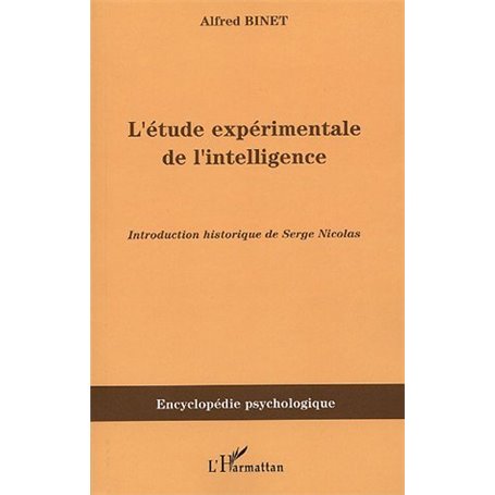 L'étude expérimentale de l'intelligence