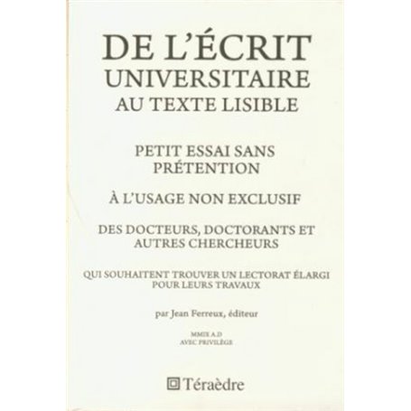 De l'écrit universitaire au texte lisible