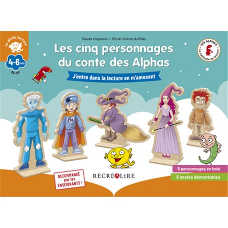 Les cinq personnages du conte des Alphas - Nouvelle édition en bois