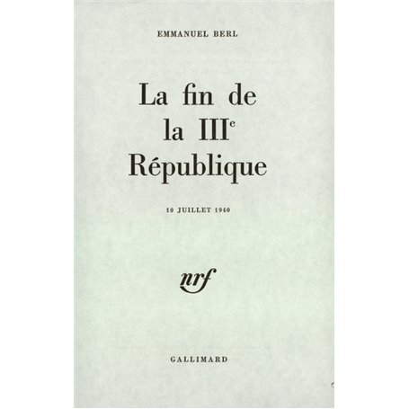 La fin de la III République