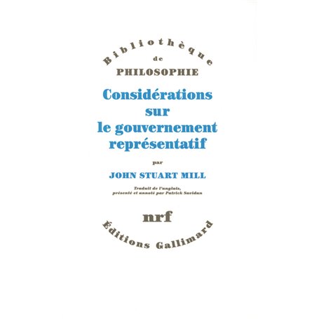 Considérations sur le gouvernement représentatif