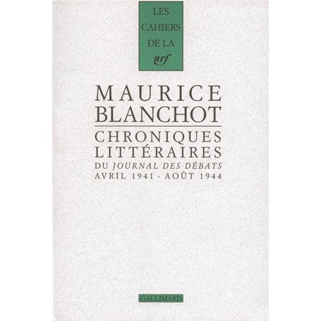 Chroniques littéraires du "Journal des débats"