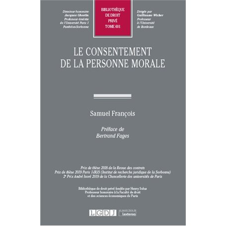 Le consentement de la personne morale