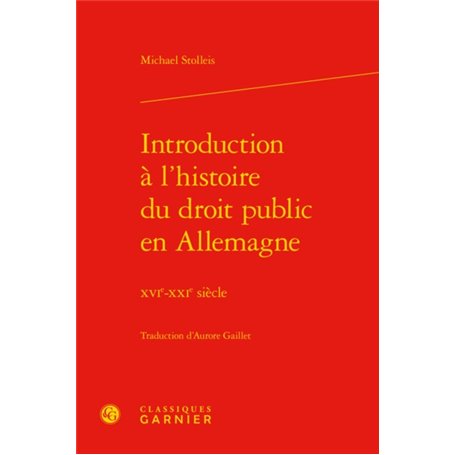 Introduction à l'histoire du droit public en Allemagne