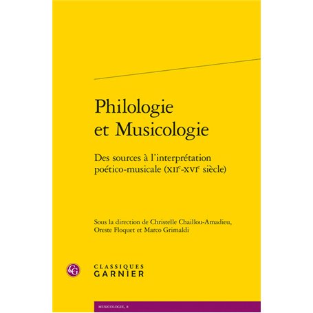 Philologie et Musicologie
