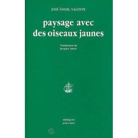 Paysage avec des oiseaux jaunes