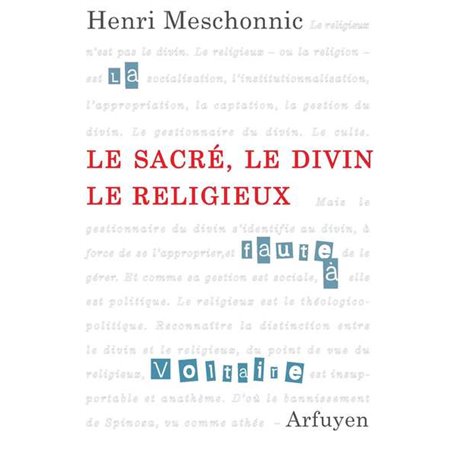 SACRE, LE DIVIN, LE RELIGIEUX  (LE)
