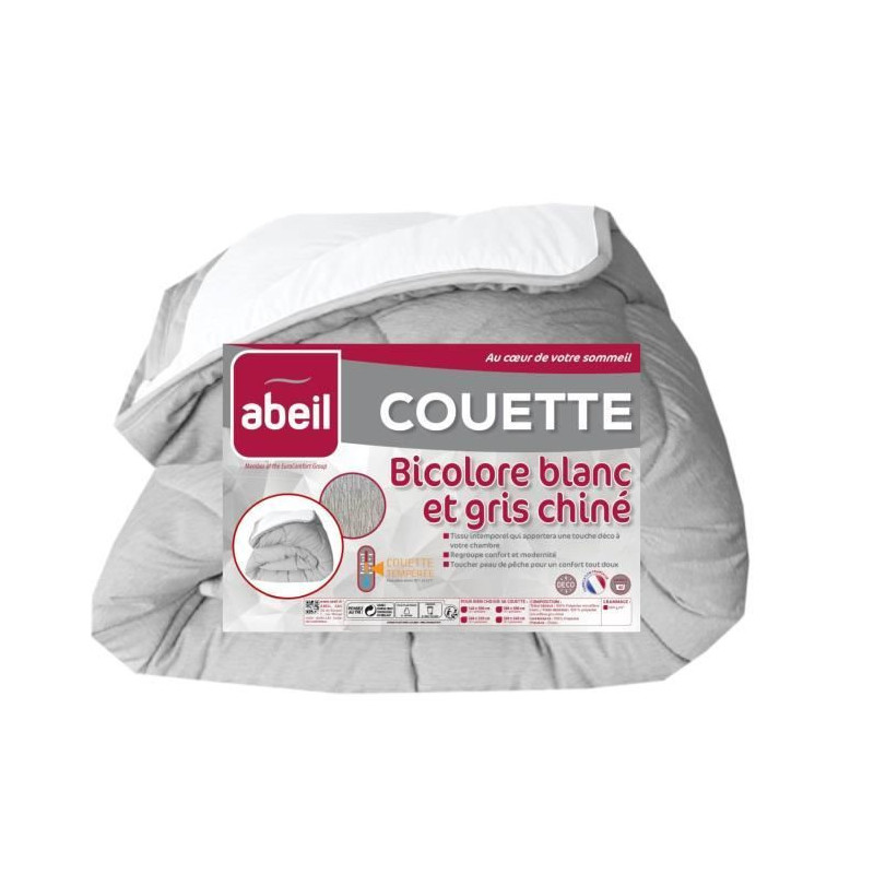 Remplissage de couette Abeil Lit double Blanc Gris 240 x 260 cm