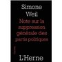 notes sur la suppression generale des partis politiques