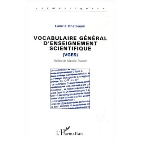 VOCABULAIRE GÉNÉRAL D'ENSEIGNEMENT SCIENTIFIQUE (VGES)