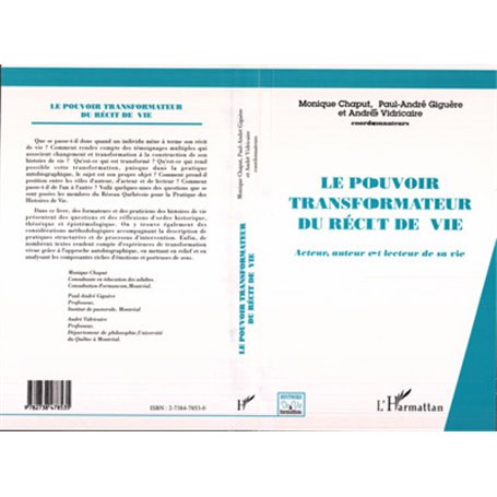 LE POUVOIR TRANSFORMATEUR DU RÉCIT DE VIE