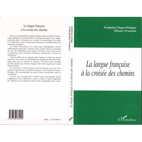 LA LANGUE FRANÇAISE A LA CROISEE DES CHEMINS