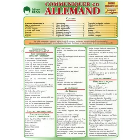 COMMUNIQUER EN ALLEMAND