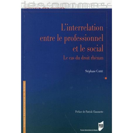 INTERRELATION ENTRE LE PROFESSIONNEL ET LE SOCIAL