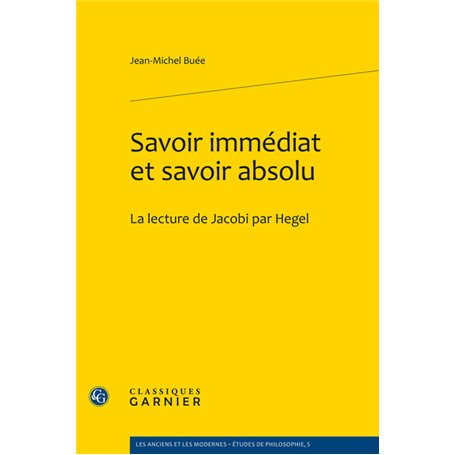 Savoir immédiat et savoir absolu