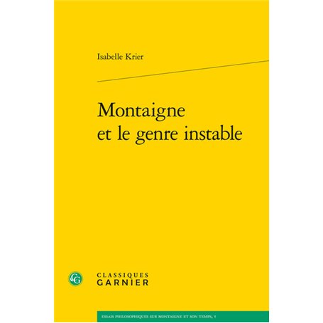 Montaigne et le genre instable