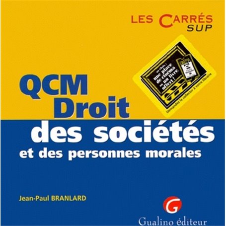 qcm. droit des sociétés et des personnes morales