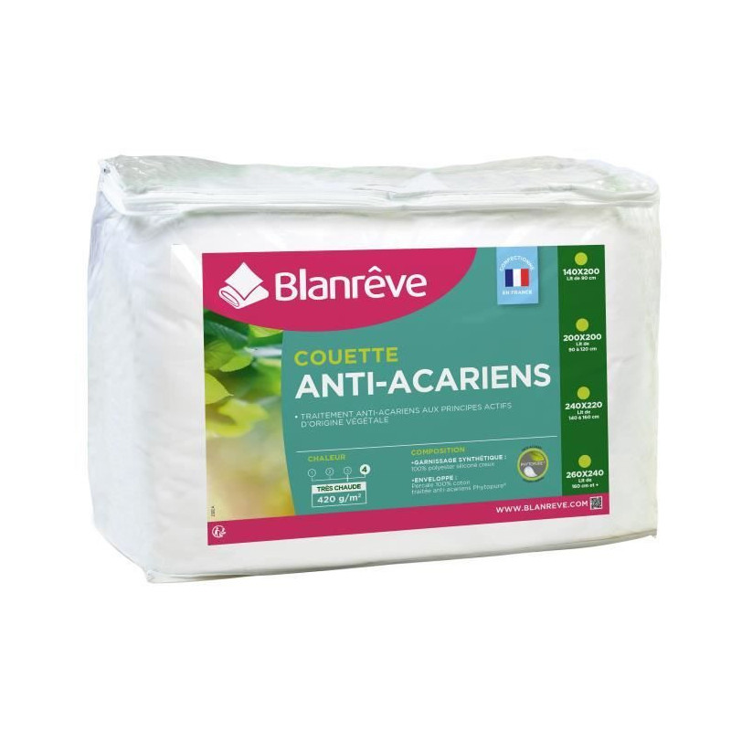 Remplissage de couette Blanreve Blanc Anti-acariens 420 g/m² 200 x 200 cm