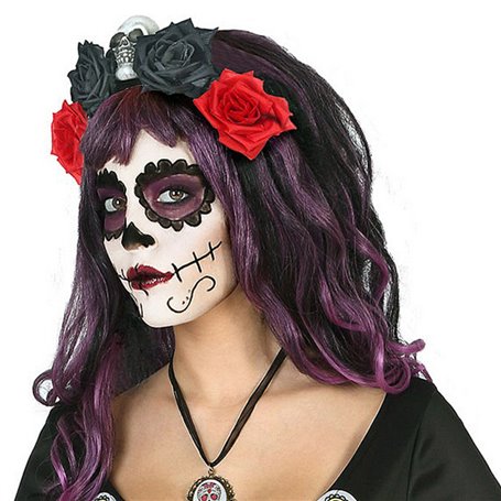 Serre-tête Crâne Noir Rouge