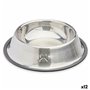 Mangeoire pour chiens Argenté Gris Caoutchouc Métal 22 x 6 x 22 cm (12