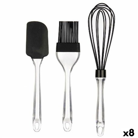 Ensemble d'ustensiles de cuisine Pâtisserie Noir Transparent Silicone