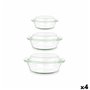 Casseroles Lot Verre Borosilicaté Transparent 700 ml 1 L 1,5 L (4 Unit