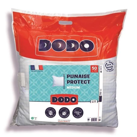 Oreiller médium DODO 50x70 cm - Protection anti punaise. anti acarien