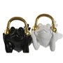 Figurine Décorative Home ESPRIT Blanc Noir Doré Grenouille 25 x 13 x 1