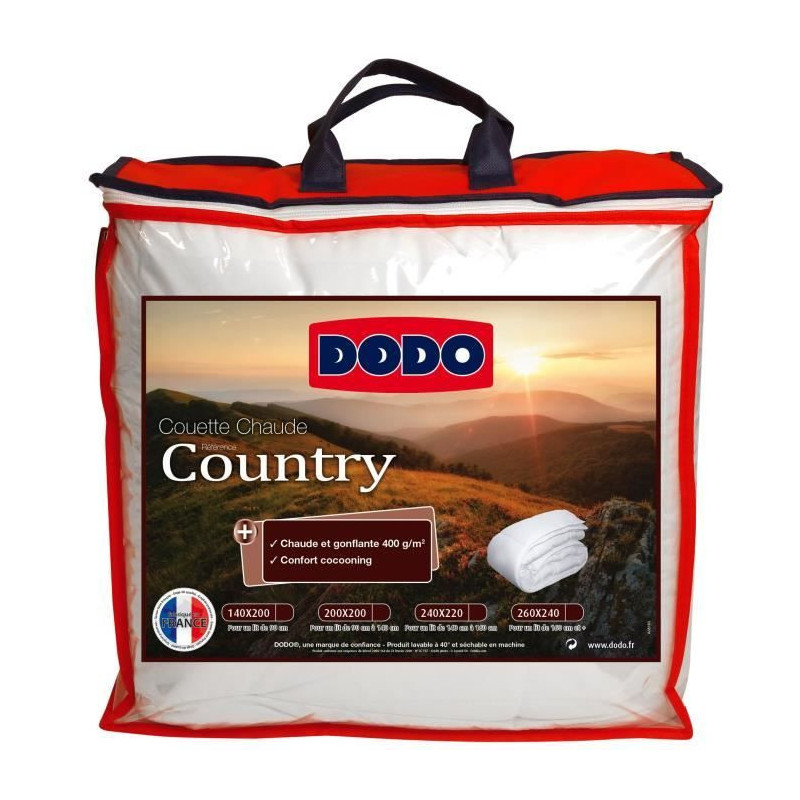 Remplissage de couette Dodo DODOCOUNTRY22 Blanc 400 g /m² 220 x 240 cm