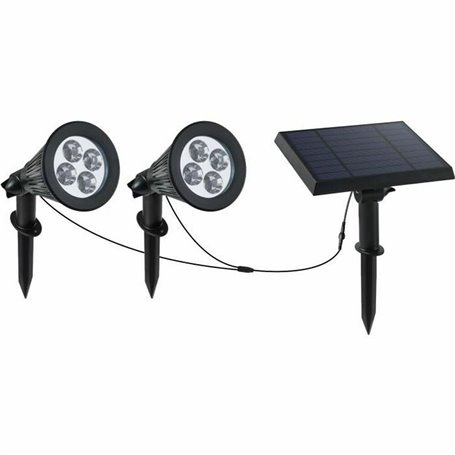 Spot solaire Lumi Garden Family Spiky 2 en 1 Noir Aluminium Acier (2 U