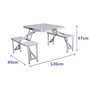 Table de pique-nique Marbueno Aluminium Gris 136 x 67 x 85 cm