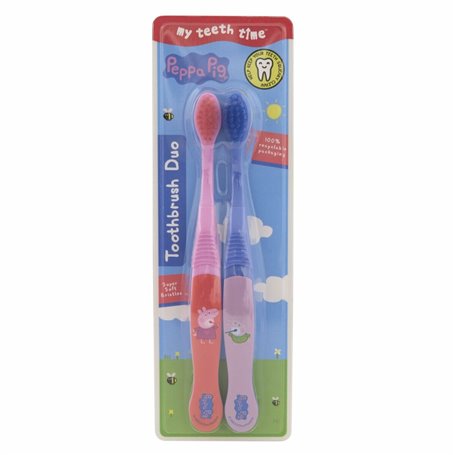 Brosse à Dents pour Enfants Peppa Pig Rose Bleu (2 Unités)