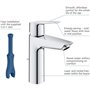 Mitigeur monocommande Lavabo GROHE - Taille M - Chromé - Economie d'ea