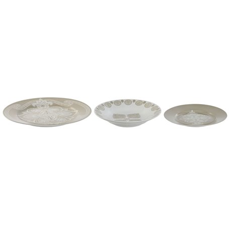 Service de Vaisselle Home ESPRIT Bleu Beige Porcelaine 18 Pièces 27 x