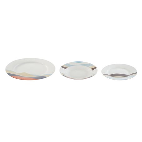 Service de Vaisselle Home ESPRIT Bleu Vert Porcelaine Tropical 18 Pièc