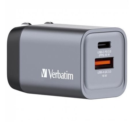 TÉLÉPHONIE, CHARGEUR, MUR, Verbatim Gnc-100 Gan Chargeur 4 Ports 35wVe