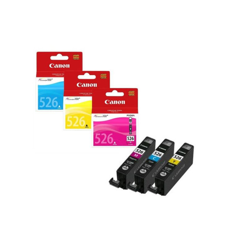 Canon Multipack de cartouches d'encre couleur CLI-526 C/M/Y