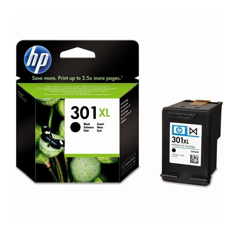 HP 301XL Cartouche d'encre noire grande capacité authentique (CH563EE) pour HP Envy 4505 et HP DeskJet 1050/1512/2548/3057A