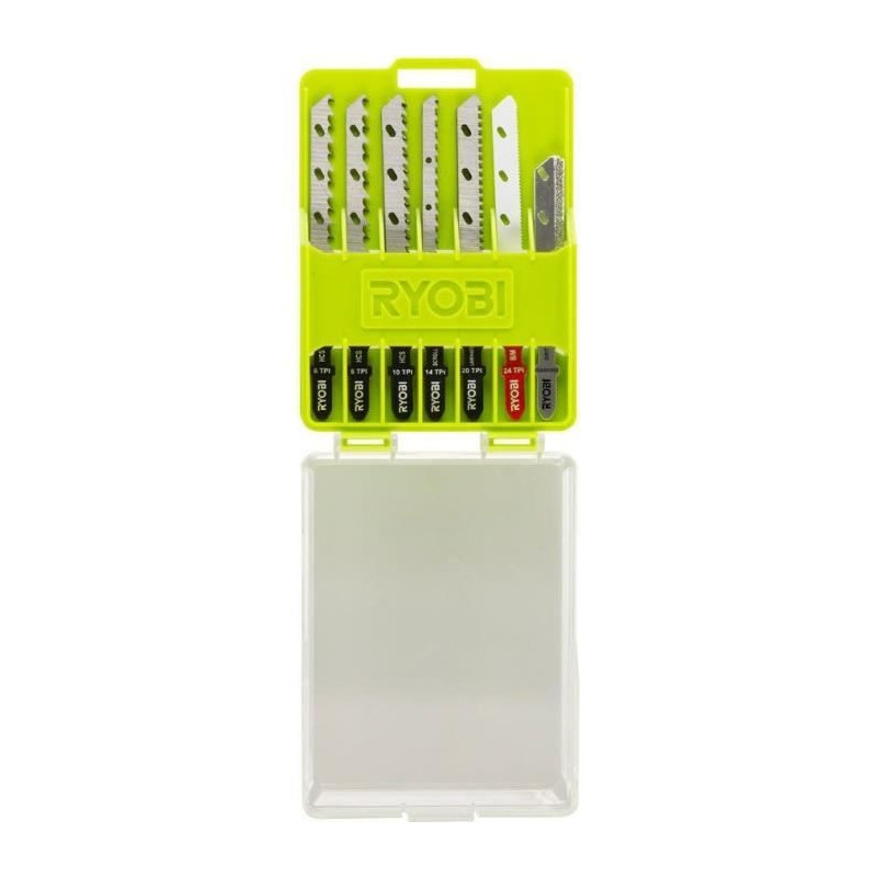 Ryobi Coffret de 10 lames Spécifique scie sauteuse. 131845