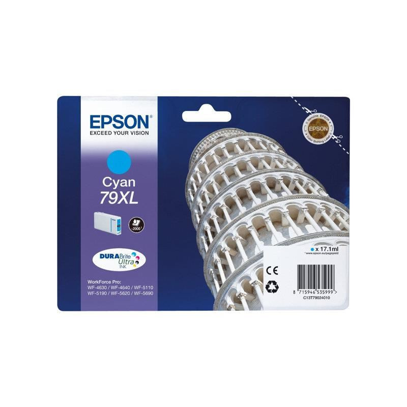 Epson Cartouche d'encre 79 XL Cyan - Tour de Pise (C13T79024010)